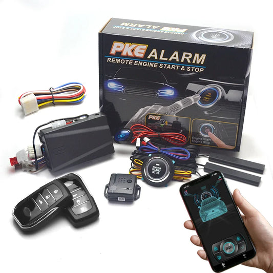 Remote Starter and Car Alarm Smart App Remote Start Stop System for Cars Engine Push Start System with Auto Ignition Button