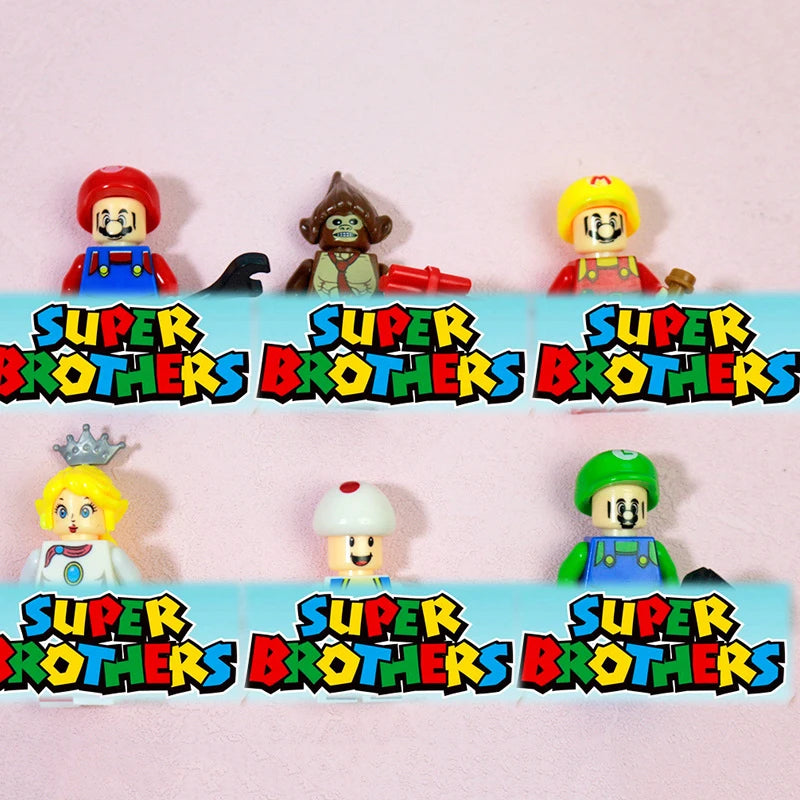 New Cartoon Mario Building Blocks Action Figure Cartoon Minecraft Toy Bricks Assemble Educational Kid Toys Birthday Gift