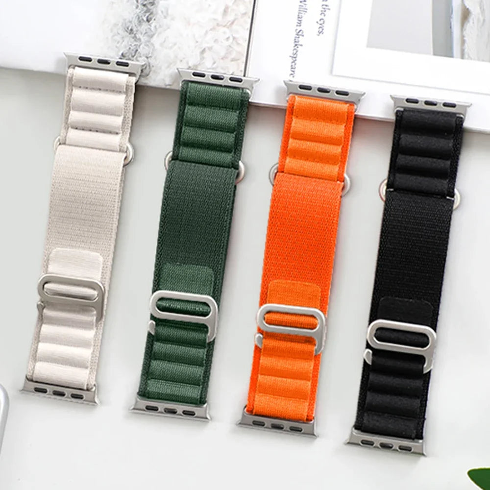 Alpine Loop Nylon Band For Apple Watch Strap 49mm 45mm 41mm 44mm 40mm 42mm 38mm Metal G-Hook Bracelet iWatch Ultra 34 5 SE 6 7 8