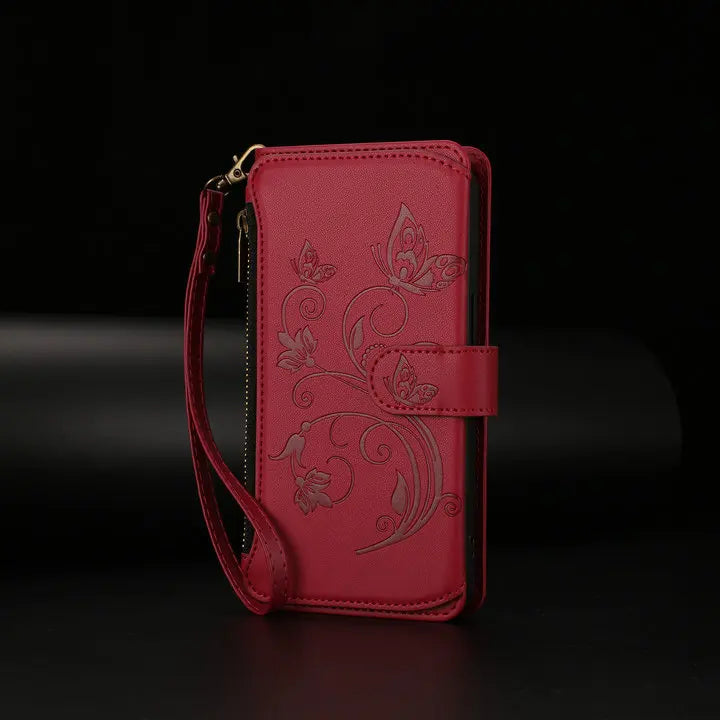 For Tecno Camon 50 Pro 2026 Edmboss Floral Zipper Leather Wallet Case for Tecno Camon 40 Premier Case Camon 50 40 Pro Funda