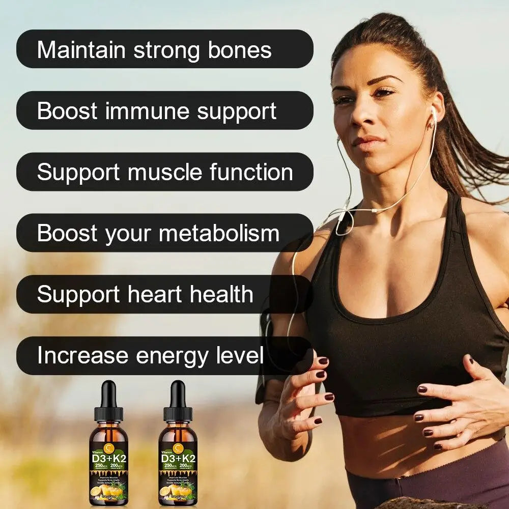 Liquid vitamin D3K2 can lower strong bones; Healthy Heart and Immune Enhancement Vitamin K2D3 Drops