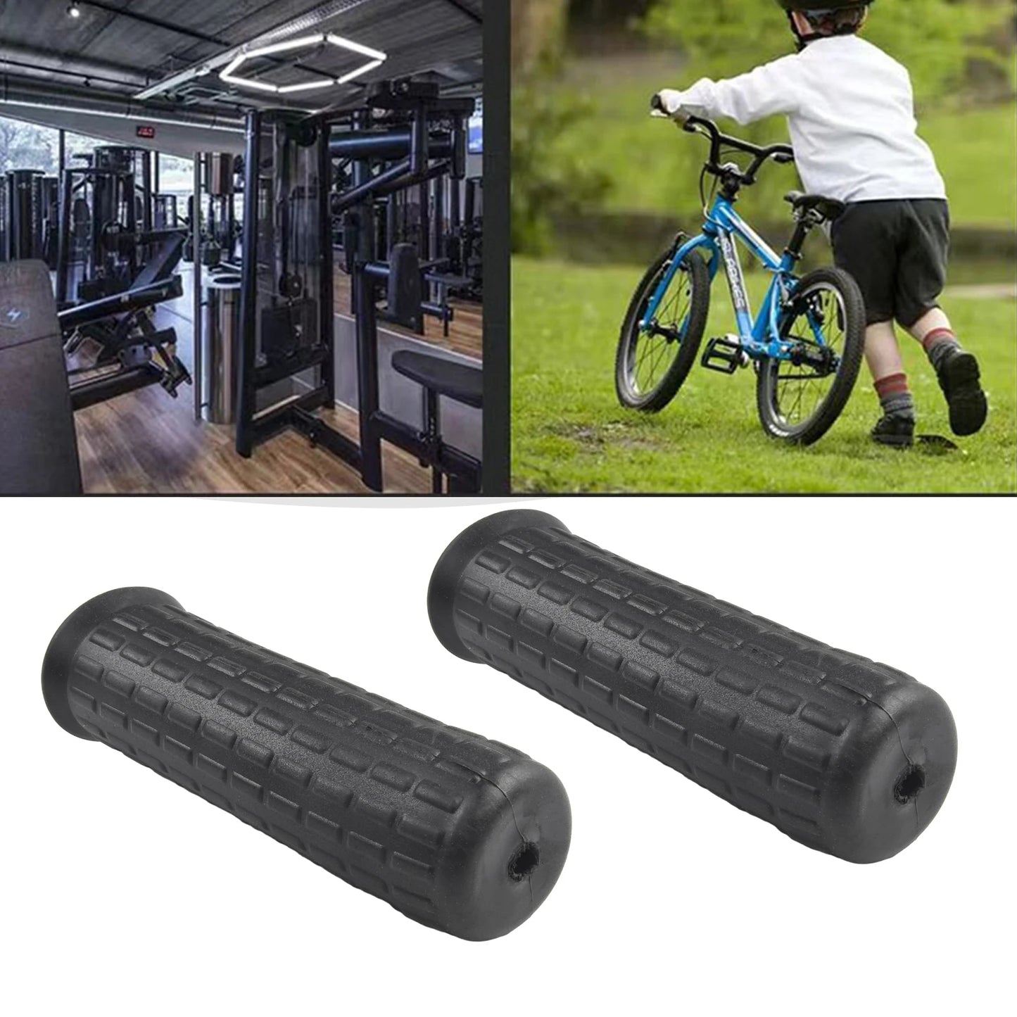 2pcs Wheelbarrow Handles Rubber Round Tubes Anti-skid Shock Absorption Universal Weatherproof Replacement Handle Cover