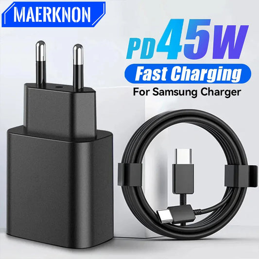 PD 45W USB C Charger Super Fast Charger 3.28 ft Type C Cable Quick charge for Samsung Galaxy S23 S22 Ultra Note 10 Phone Charger