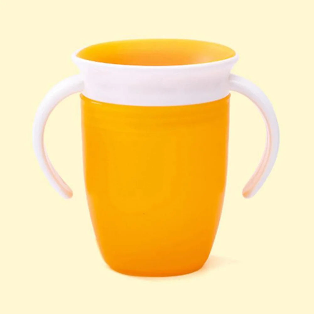 Baby Water Cups 360 Degrees Rotated Baby Learning Drinking Cup with Double Handle Flip Lid Leakproof Infants Water Cups Bottle