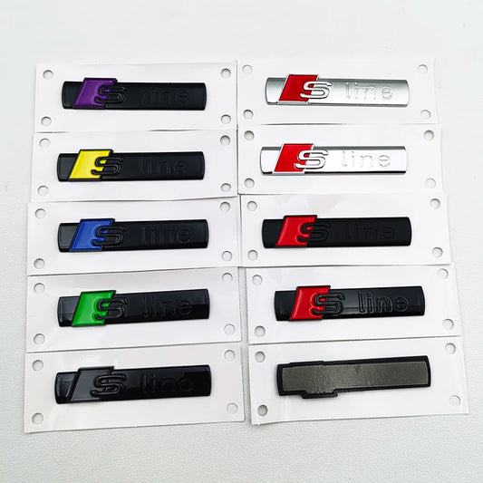 3D ABS Sline Logo S Line Emblem Car Fender Badge For Audi A1 A2 A3 A4 A5 A6 A7 Q2 Q3 Q5 Q7 Q8 S3 S4 S5 S6 S7 TT S Line Sticker