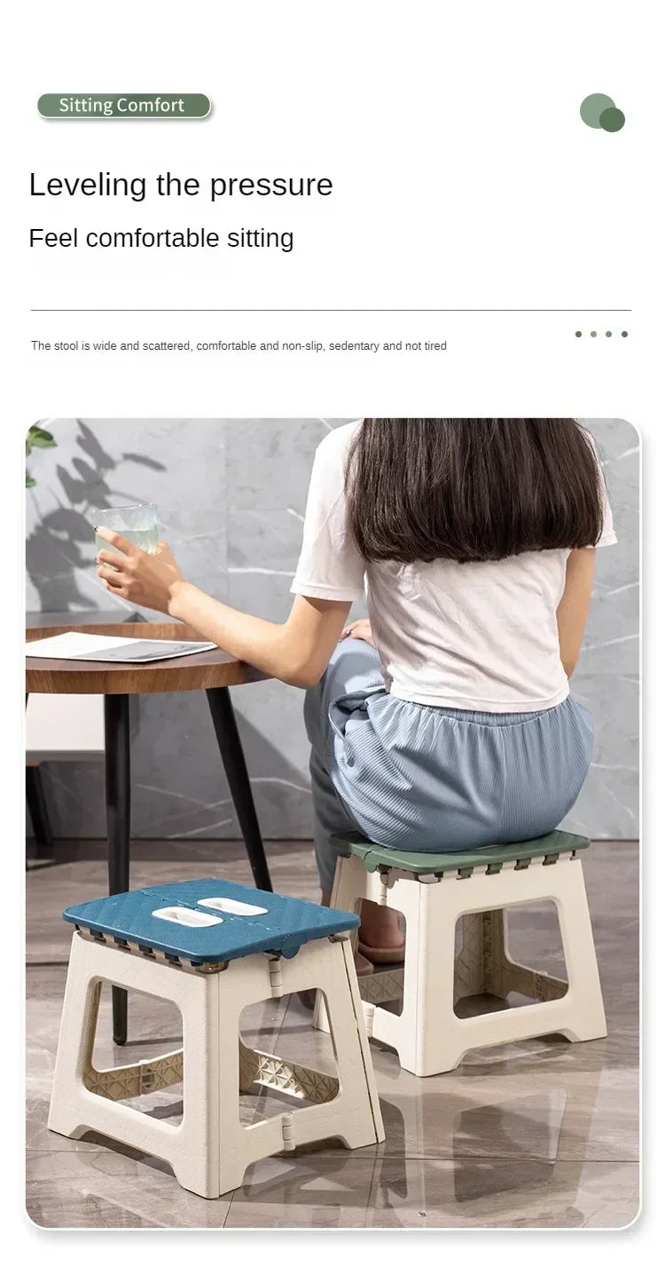 2024 Hot Netflix Thickened Folding Stool Mini Portable Outdoor Picnic Camping Chair Portable Bench Train Mat Stool Gifts