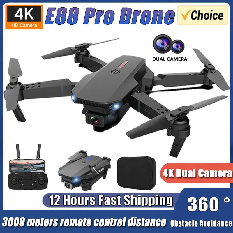 New E88Pro RC Drone 4K Professinal With 1080P Wide Angle Dual HD Camera Foldable RC Helicopter WIFI FPV Height Hold Apron Sell