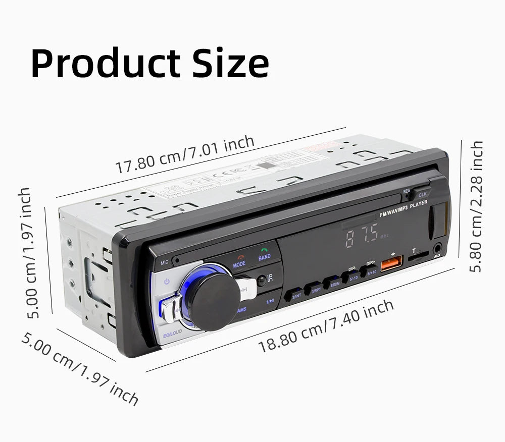Car MP3 player FM radio AUX input Bluetooth connection Stereo playback Power off memory JSD 520 530