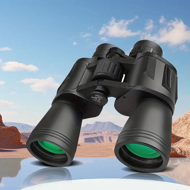 Long Range 10x50 Binoculars FMC Coated BAK4 Prism IPX4 Waterproof Telescope Lightweight Portable Gear for Camping Hiking Hunting