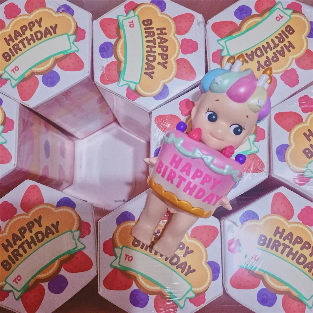 Sonny Angel Birthday Cake Series Blind Box Lying Down Angel Series Anime Figures Kawaii Cartoon Surprise Box Toys For Kids Gifts