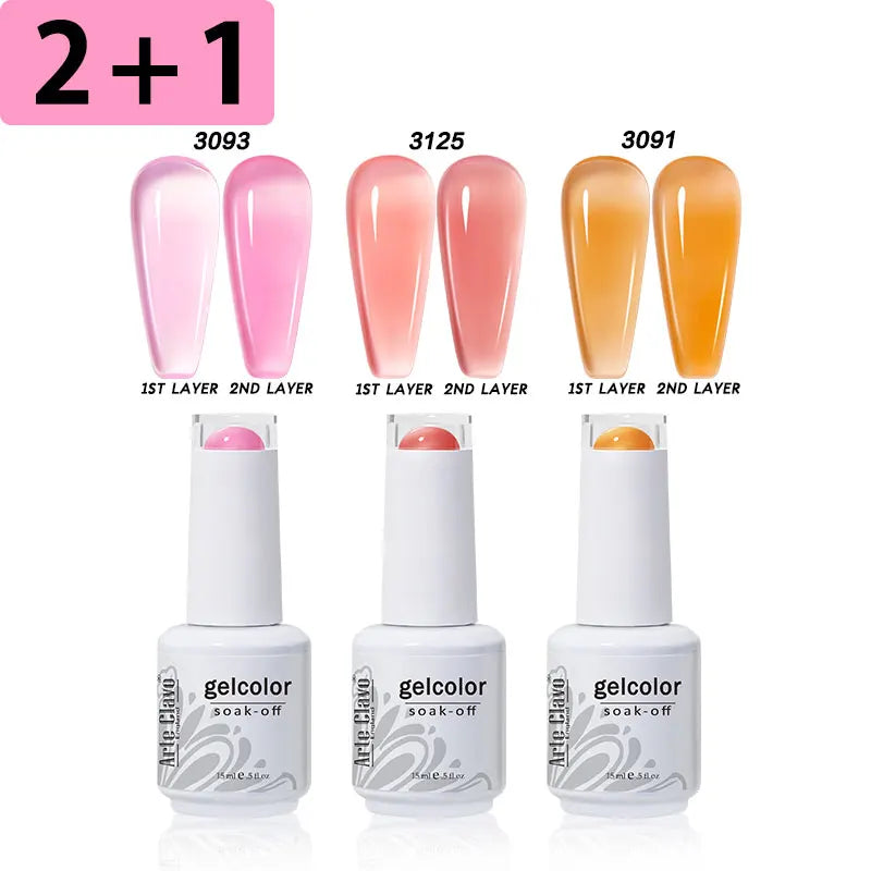 3PCS/Set Arte Clavo Gel Nail Polish Kit 15ml Nail Art UV LED Gel Set For Manicure Long Lasting Gel Polish Set Soak off Varnishes