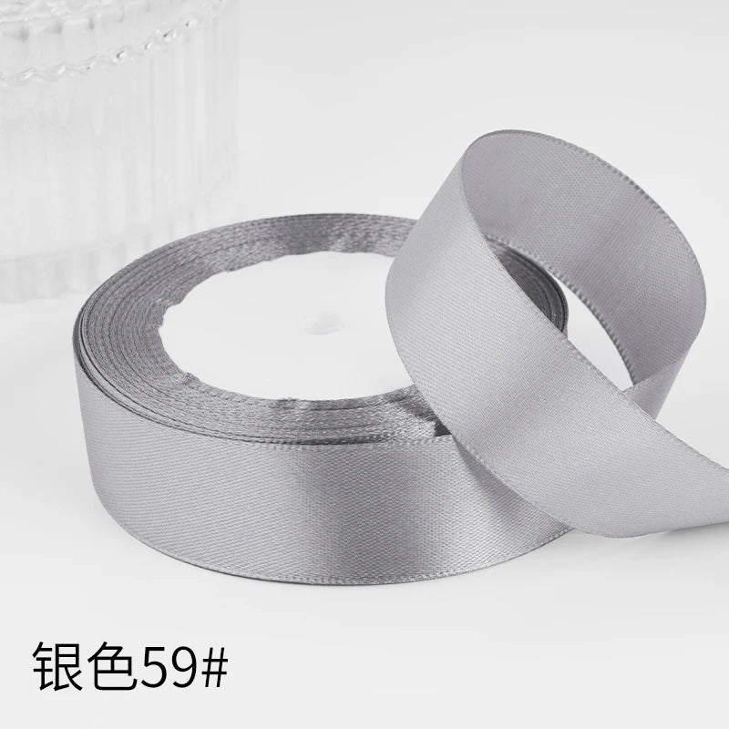 25yards/roll 1inch Satin Ribbon DIY Handmade Crafts Gift Box Flower Cake Decoration Wedding Birthday Party Festival Supplies
