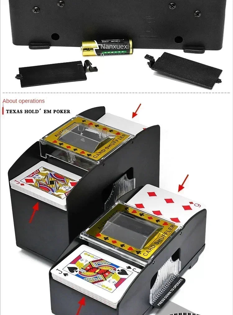 Automatic Playing Card Shuffler Mixer Games Poker Sorter Machine Dispenser Travel Home Festivals Xmas Party Battery Operated New