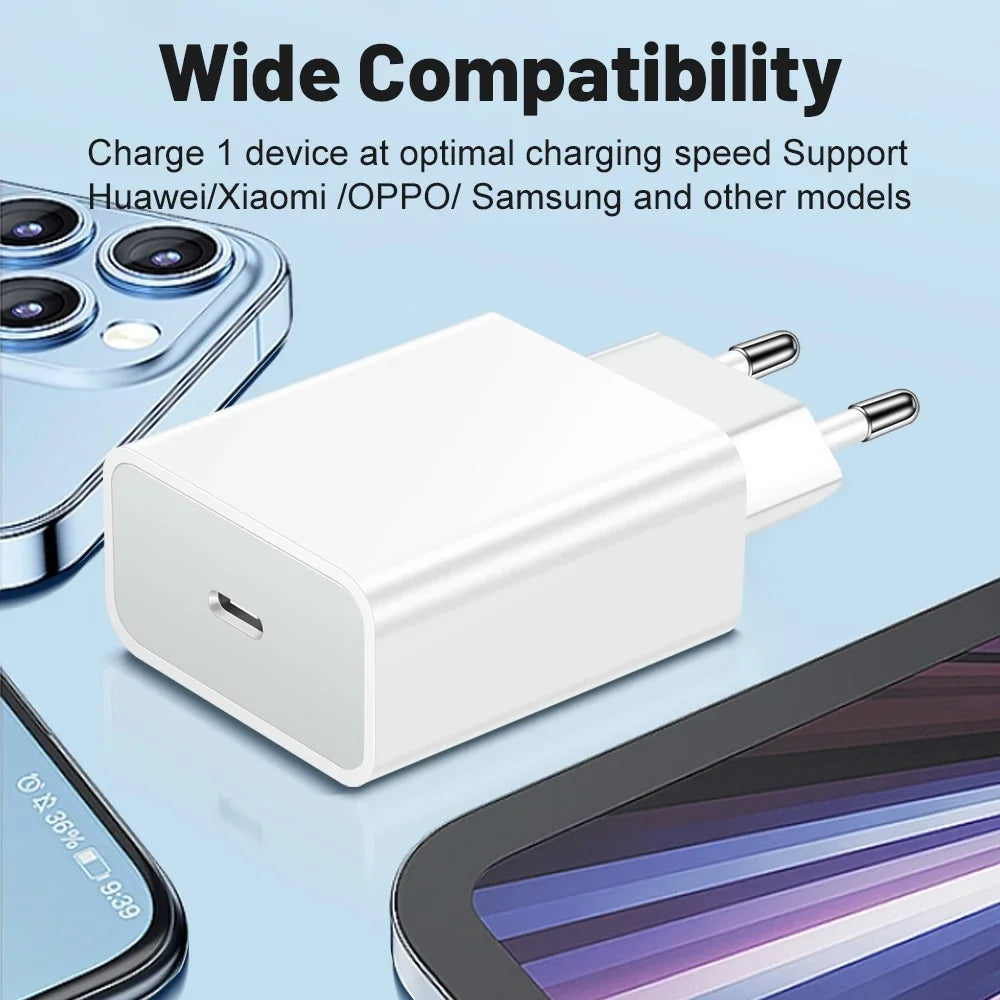 PD 20W USB Type C Charger Fast Charging For Apple iPhone 15 14 13 12 Pro Max Samsung Xiaomi Oppo Phone Charger Quick Charge Head