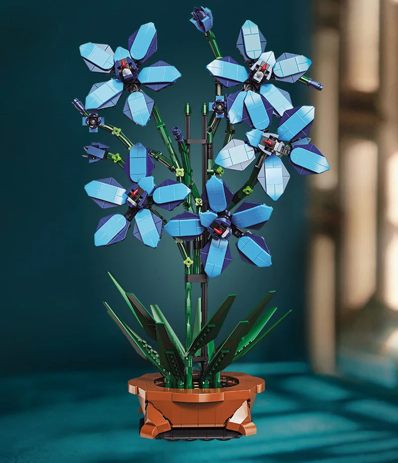 New MOC Creativity Artificial Bouquet Flower Preserved Flower Bonsai Potted Plant Home Decoration Building Block Bricks Kids Toy