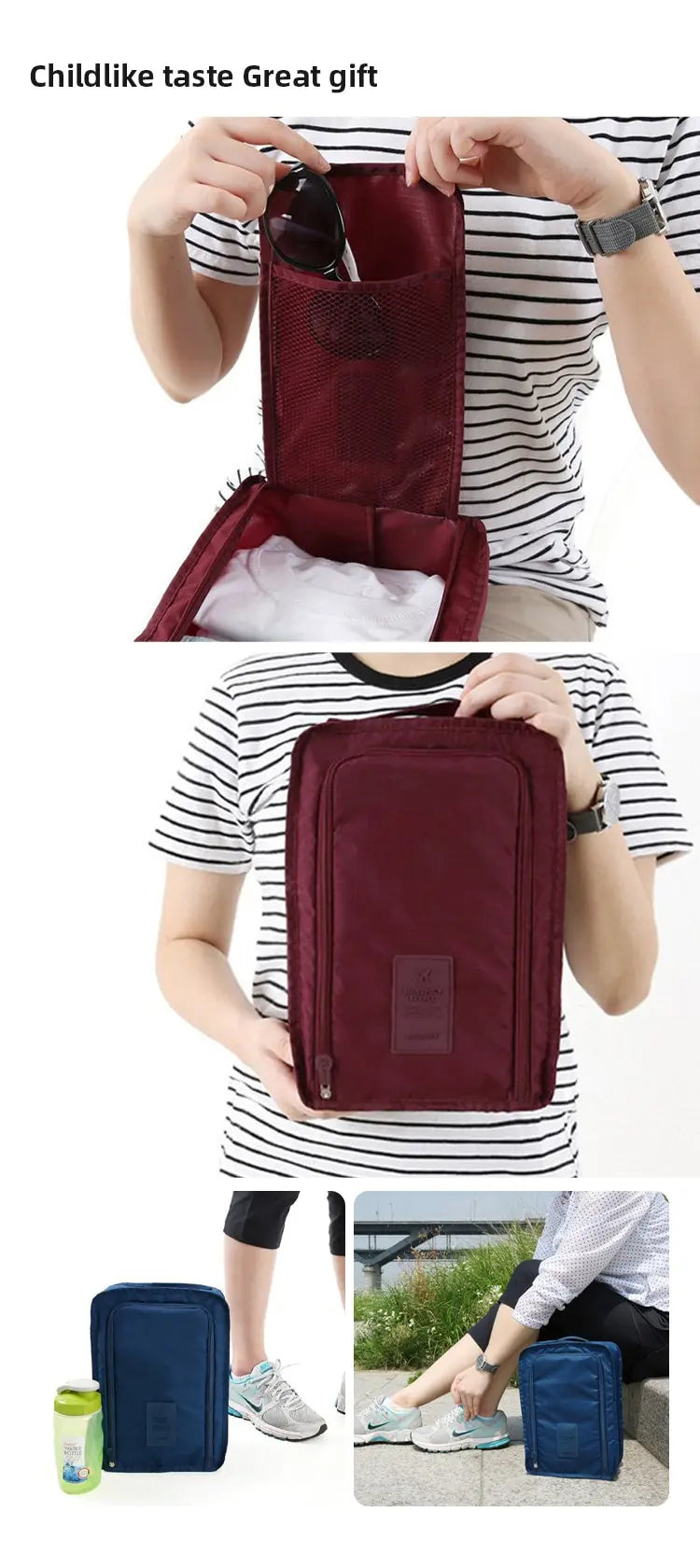 5 Pcs Travel Shoe Bags Portable Holds Multifunction Waterproof Folding Storage High Capacity Shoe Pouch Organizer