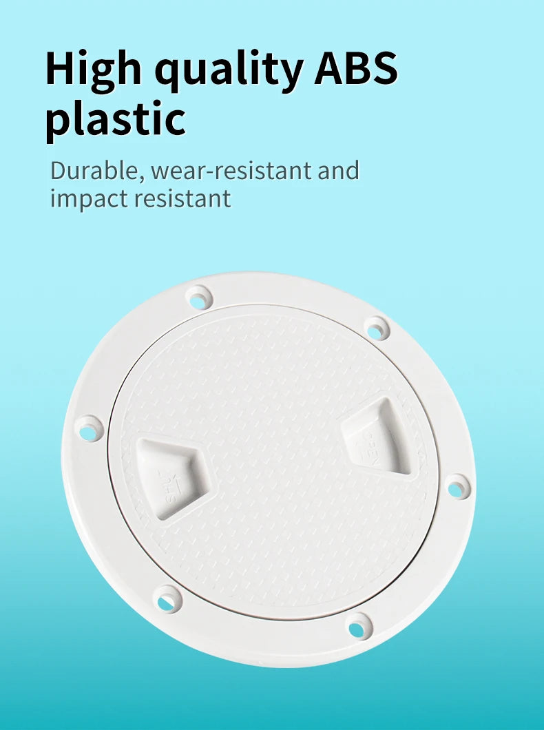 ABS Round Deck Inspection Access Hatch Cover Plastic White Black Boat Screw Out Deck Inspection Plate For Yacht Marine 4inch