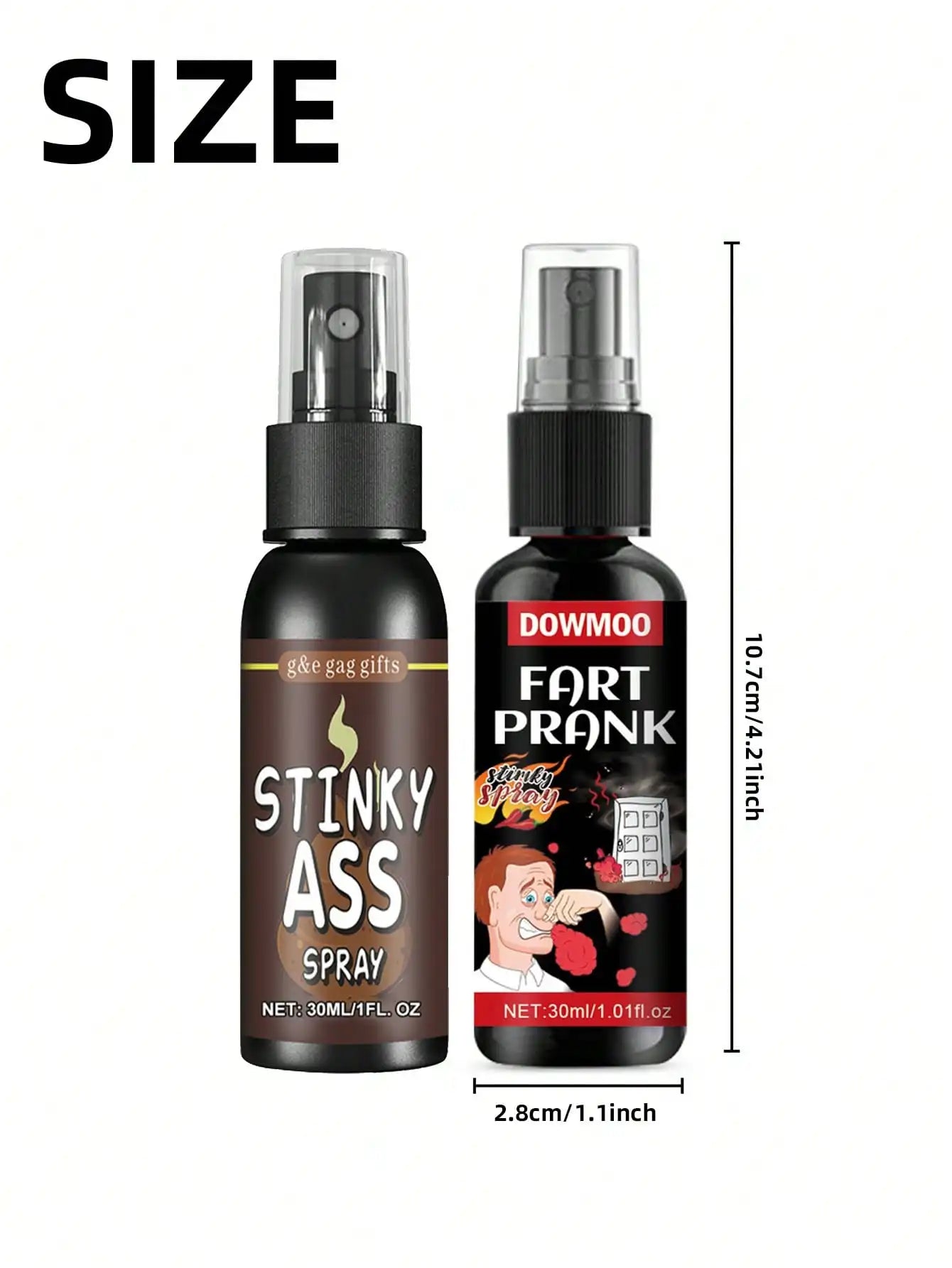 Prank Stink Spray & Fake Poop Bomb, Long Lasting Smell Gag Toy, Funny April Fools' Day Pranks Stress Relief Toy