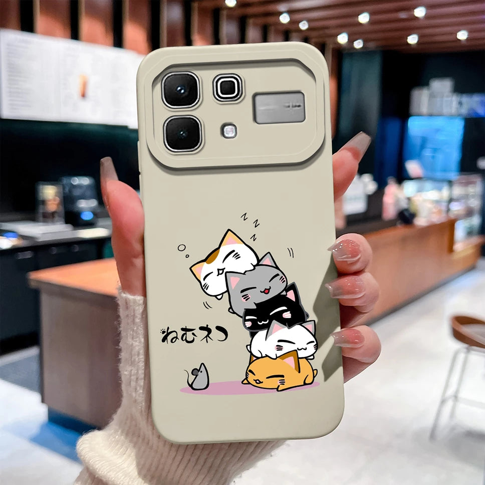 Phone Case For Infinix Note 60 Pro Edge 4G 5G Liquid Silicone High Quality Shockproof Cute Animals Cover