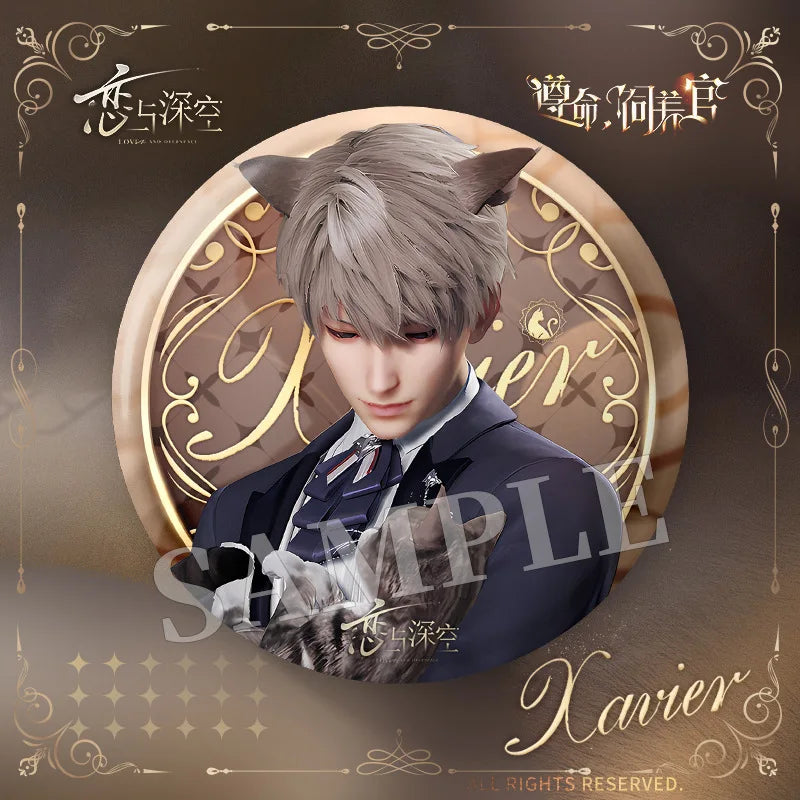 2025 75MM Love and Deepspace Sylus Rafayel Zayne Xavier Caleb Anime Flash Breeder Badge Emblem Brooch Cospaly Cartoon Gifts New