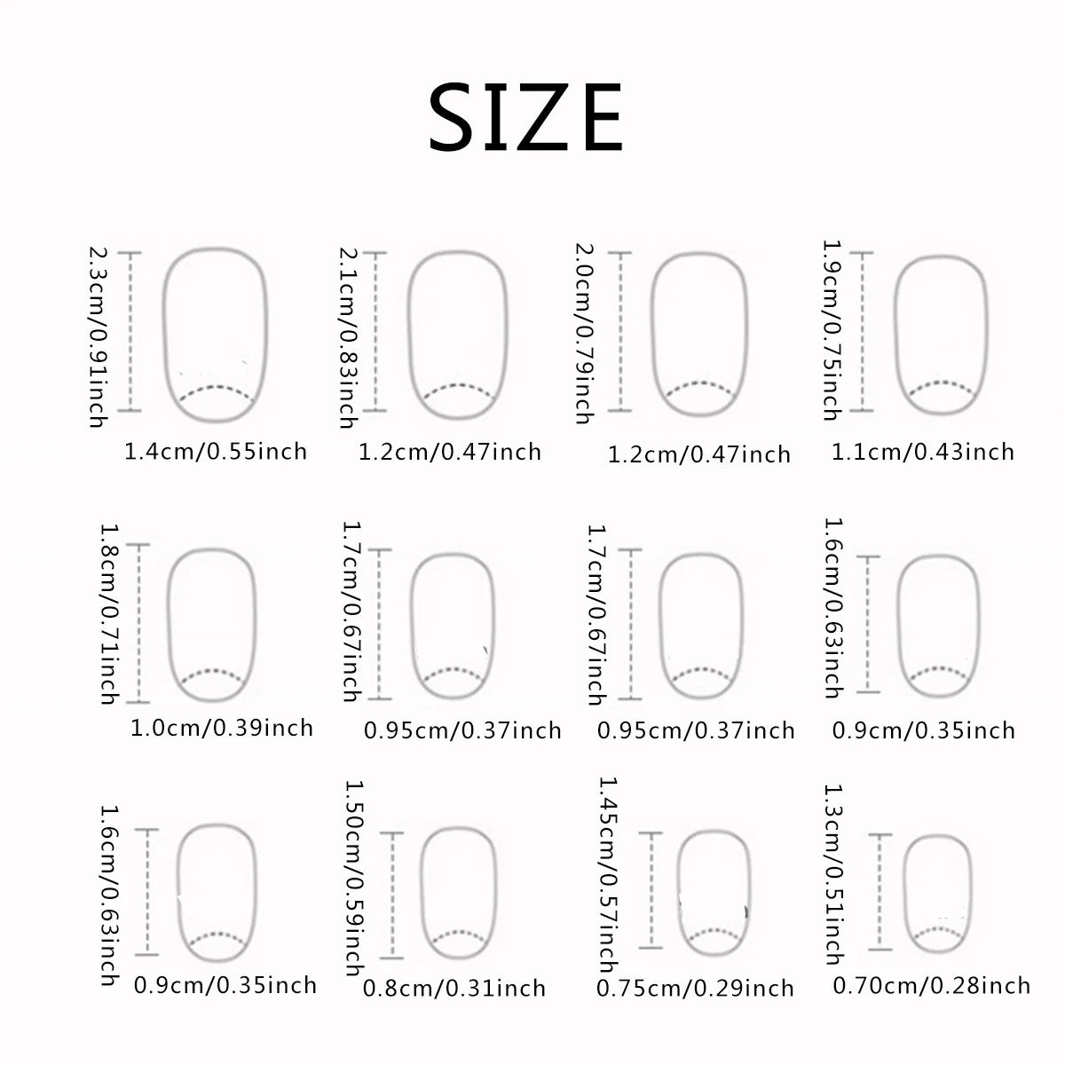 24 PCs Short French Simple Flower Nails with 1 Jelly Gel and 1 Nail File