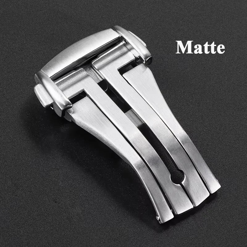 20mm Stainless Steel Watch Buckle for Omega Leather Rubber Watch Band Silver Matte/Polished Deployment Clasp Button Accessories