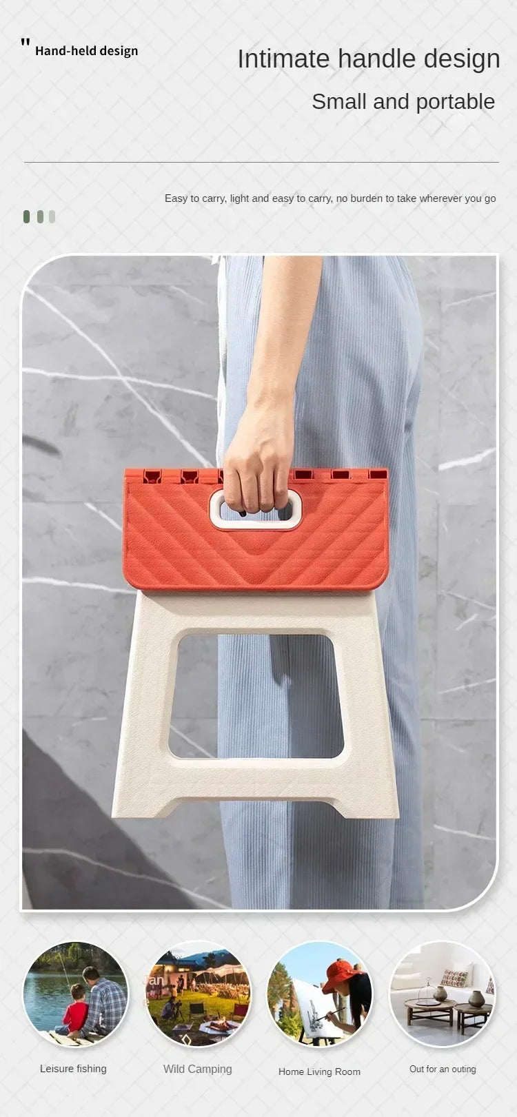2024 Hot Netflix Thickened Folding Stool Mini Portable Outdoor Picnic Camping Chair Portable Bench Train Mat Stool Gifts