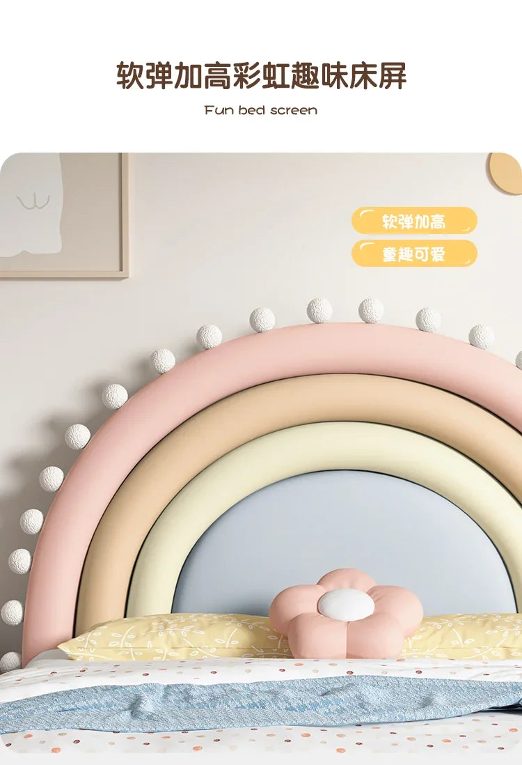 Cute Princess Children Beds Mattress Modern Pink Comferter Bed Luxury Wood Cama Infantil Bedroom Set Furniture