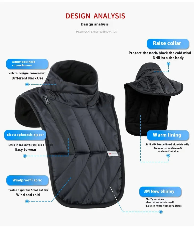 2024 Windproof Scarf Winter Motorcycle Riding Neck Cold Protection Neck Chest With Fleece Outdoor Sports Skiing Warm Neck Cover