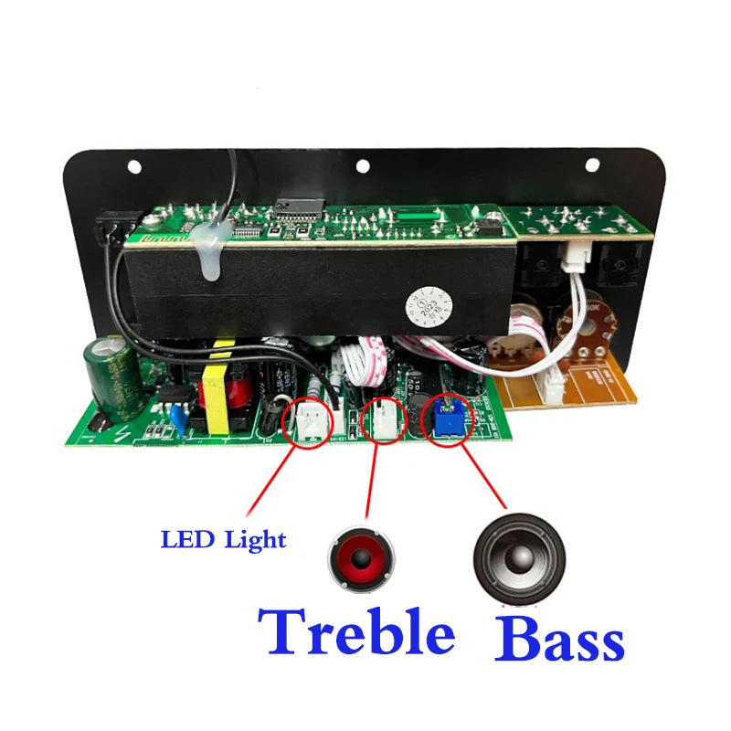 Audio Amplifier Board 30-120W Support Dual Microphone Bluetooth Amplificatore Subwoof for 4Ohm Speaker 12V 24V 110V 220V