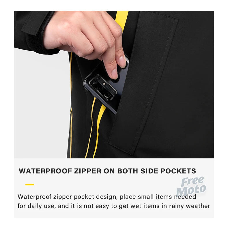 SULAITE Rain Suit Motorcycle Rain Gear Suit for Men & Women Jackets & Pants Reflective Waterproof Breathable Rainsuit