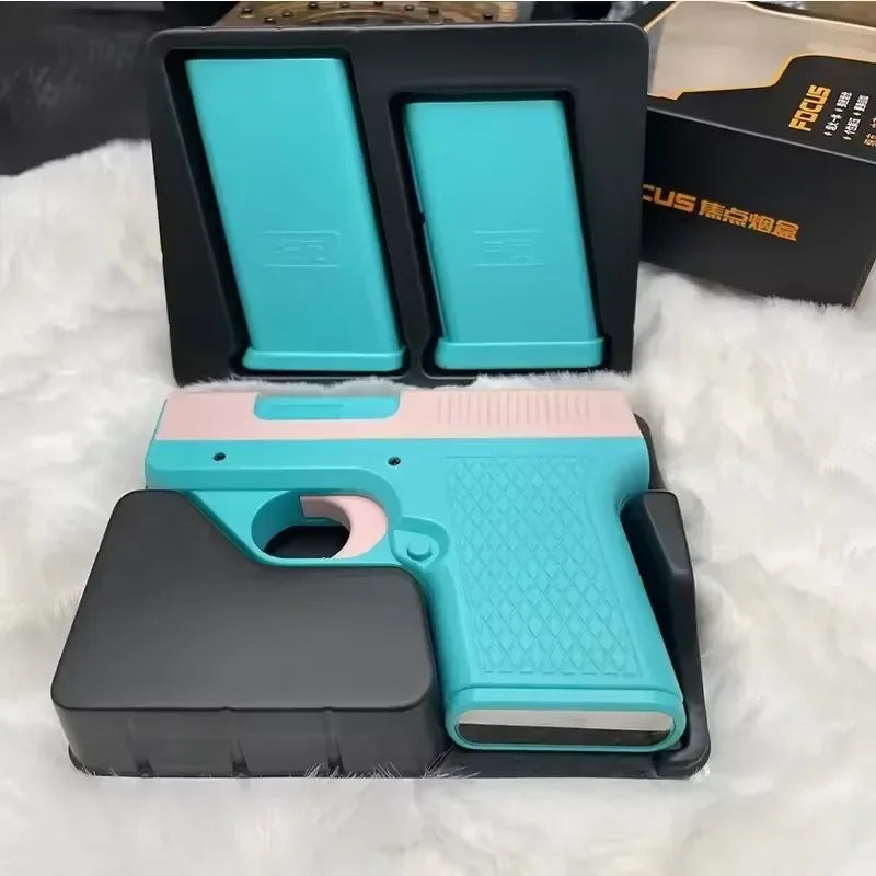 2025 New Clip Gun Butane Gas Lighter Three Capacity Cigarette Holder Windproof Blue Flame Lighter Men's Gift Smoke Accessories