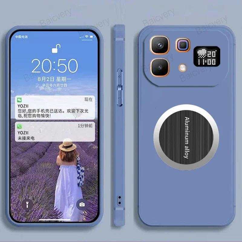 Back Case For Infinix NOTE 60 5G Soft Fashion For Infinix NOTE 60 Pro 5G Cover With Iron Sheet Sticker