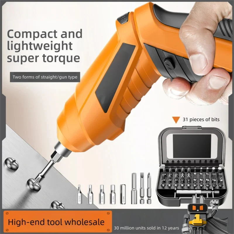 Rechargeable Electric Screwdriver Mini Drill Household Multifunctional Automatic Screwdriver Tool for DIY Projects Home Use