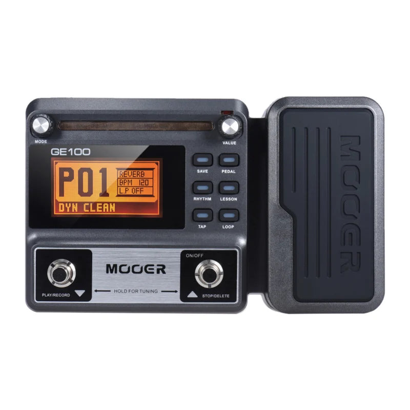 MOOER GE100 Guitar Multi-effects Processor Effect Pedal with Loop Record Tuning Tap Tempo Rhythm Scale & Chord Lesson Function