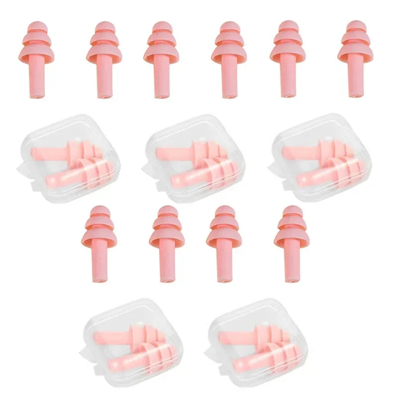 10pcs Soft Silicone Earplugs Waterproof Swimming Ear Plugs Reusable Noise Reduction Sleeping Ear Plugs Hearing Protector