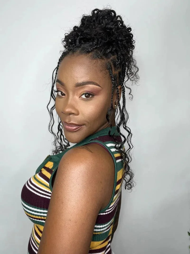 Boho Braids Human Hair Curly Bulk Hair For Braiding Burgundy No Weft Curly Hair Bundles Honey Blonde for Boho Braid Hair