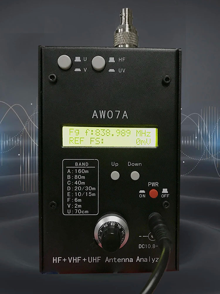 HF/VHF/UHF AW07A 1.5-470MHZ 160 M HF +UV Spectrum Analyzers Measure Tool SWR Antenna Analyzer with 1.0 To 9.99 SWR for Ham Radio