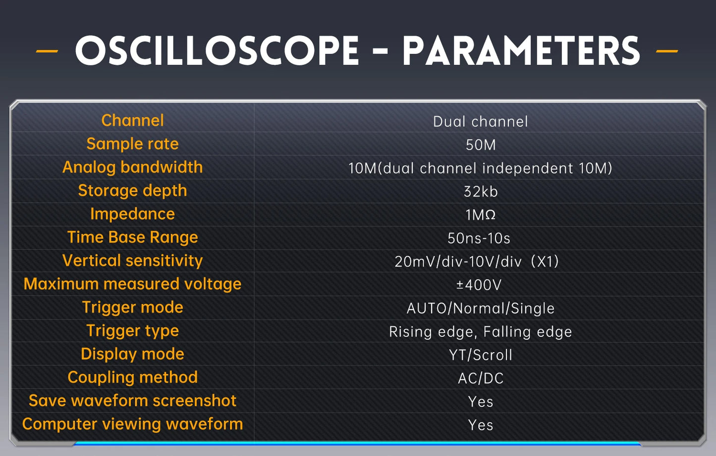 FNIRSI 2C23T Digital Oscilloscope Multimeter+ DDS Signal Generator 3-in-1 10MHz*2 50M Sample rate ACDC Voltage Diode 2MHz Output
