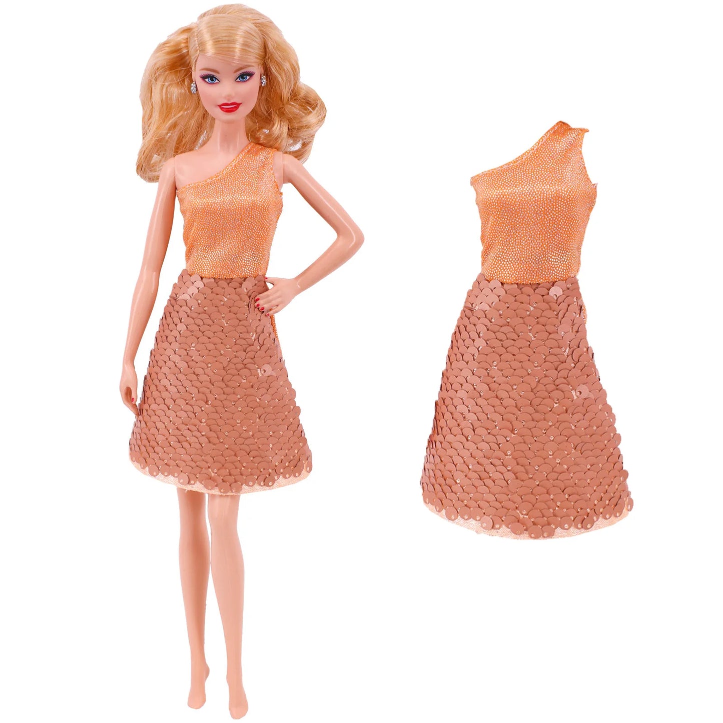 Flash Skirt Doll Dress For Barbie Clothes Accesories BJD Blyth 1/6 Dollhouse Miniature Items Toys For Girls