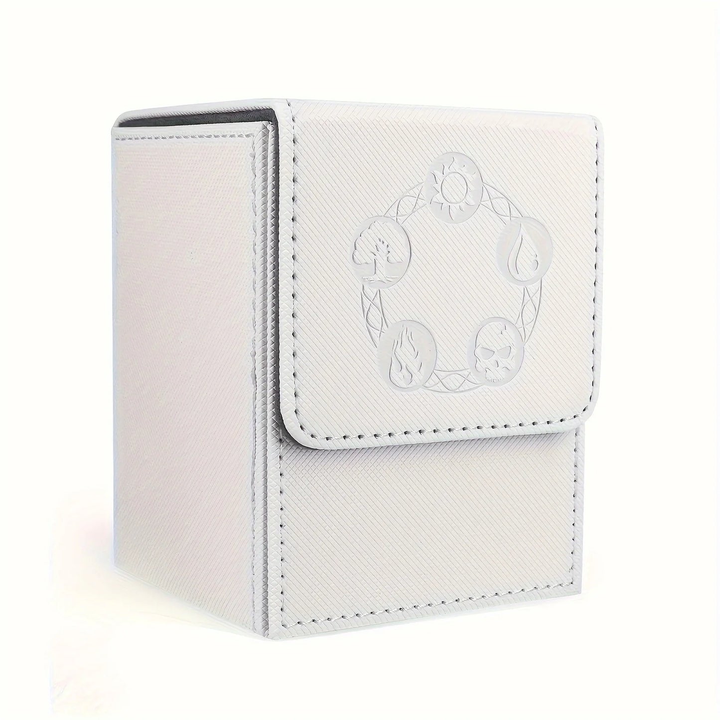 MTG Card Deck Box, Copyrighted Design，Fits 100+ Single Sleeved Cards, Magnetic Closure PU Leather Card Box for TCG Cards