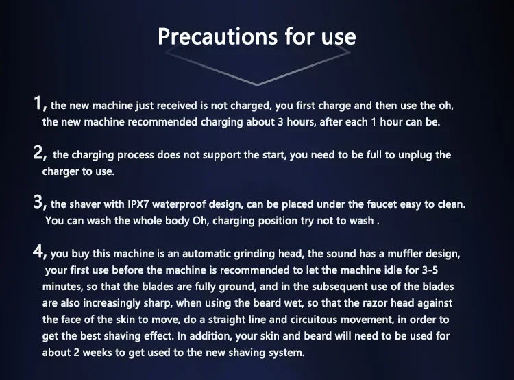 PHILIPS S1113 Electric Shaver USB Charge Stainless Steel PowerCut Blade Razor Triple Floating Head Men Fast Shave Beard Trimmer