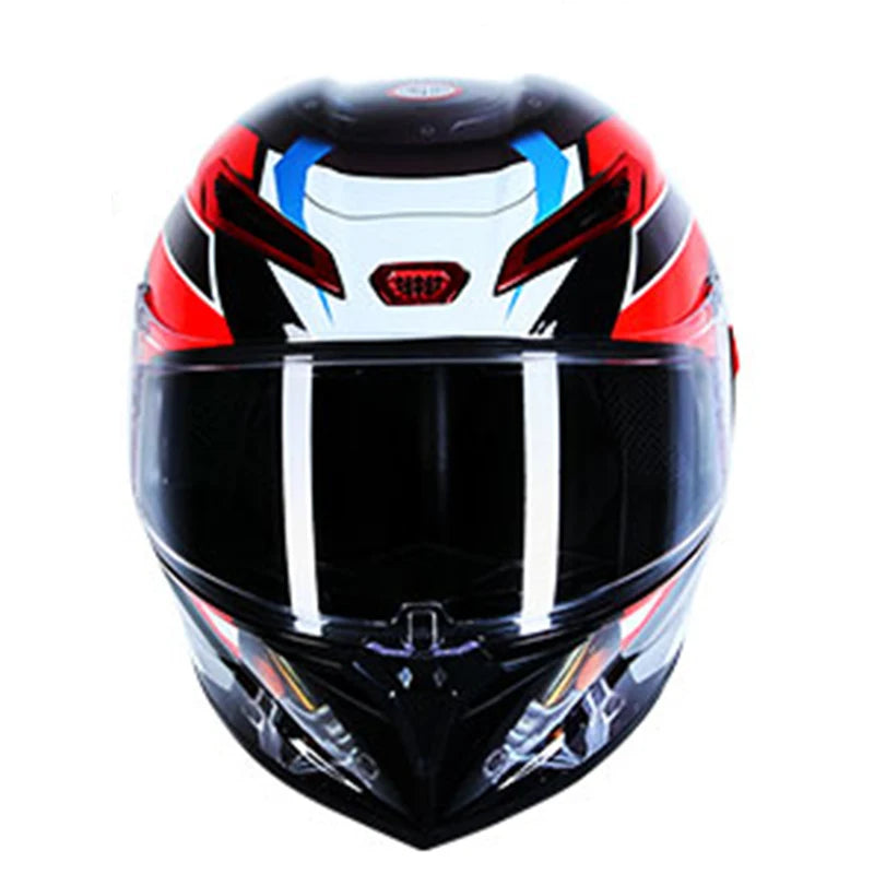 ICE.BEACON Anti fog 3C certification national standard locomotive Motorcycle big tail racing double lens helmet fashion trend pe