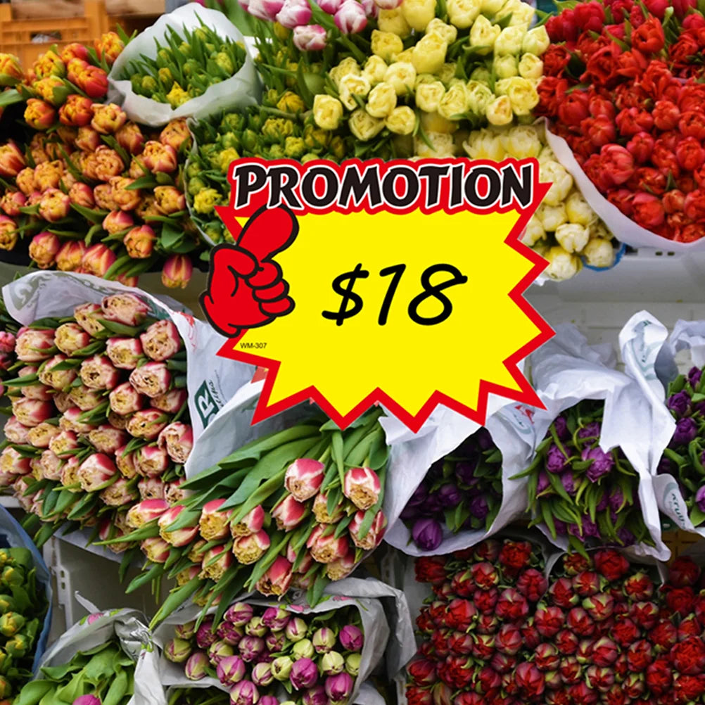 50 Pcs Commodity Price Blank Signs Promotional Tags Sale Advertisement Advertising Sticker Paper Label