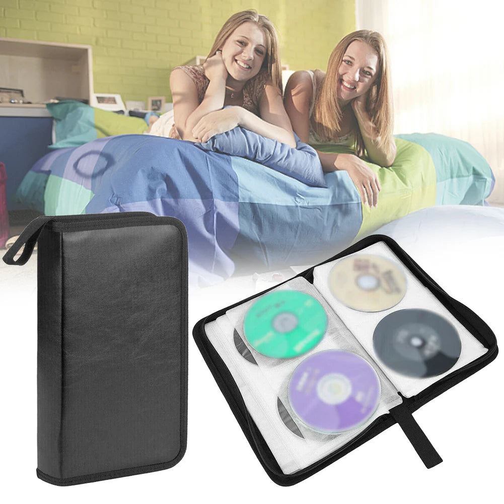 Album Storage Sleeve Dustproof Zipper Album Storage Holder Case Double-side CD DVD Storage Organizer Wallet Album Carrying Case