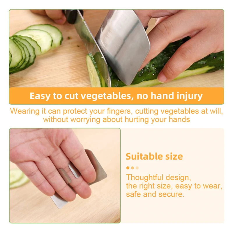 Guard Kitchen Gadgets Kitchen Accessorie Stainless Steel Finger Protector Safe Vegetable Cutting Hand Protecter Anti-cut Finger