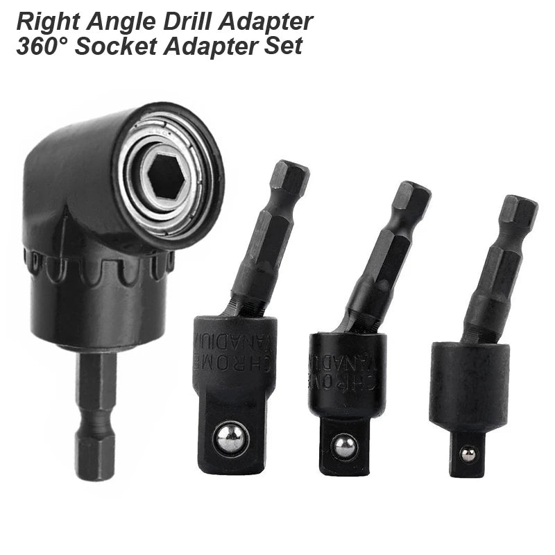 Clearance_Right Angle Drill Attachment Impact Grade Power Hand Tool Driver Rotatable Socket Adapter Extension Set Screwdriver Ho