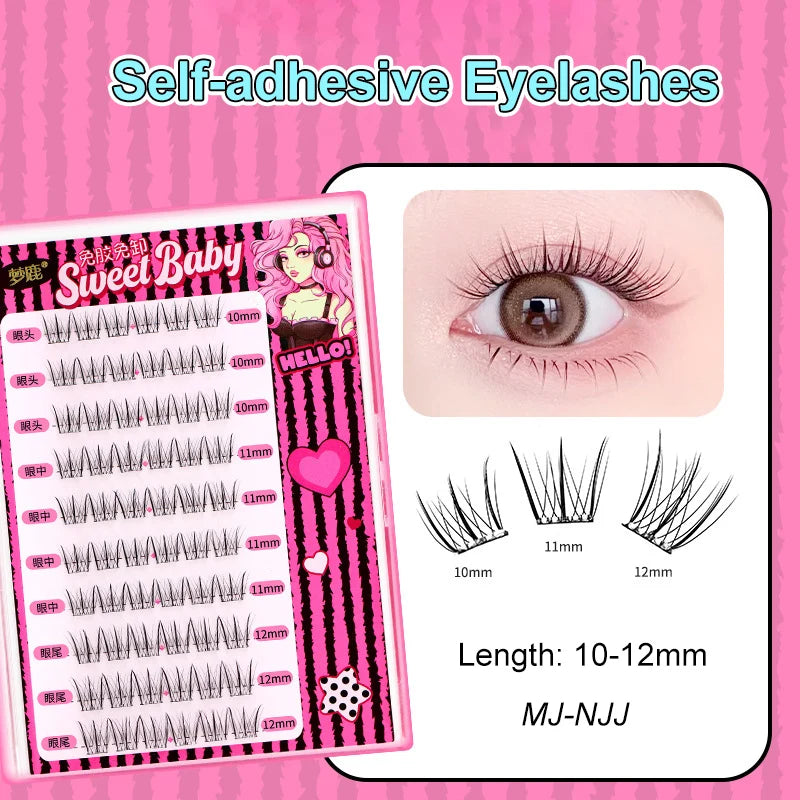 Self Adhesive Eyelashes Cluster Lashes No Glue Individual Lashes  Soft  Idol Lash Clusters Reusable Self Adhesive Lashes
