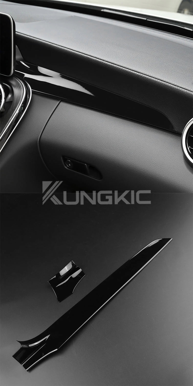 For Mercedes Benz C Class W205 C180 C200 GLC X253 2015 2016 2021 LHD RHD Carbon Fiber ABS Center Console Dashboard Trim Cover