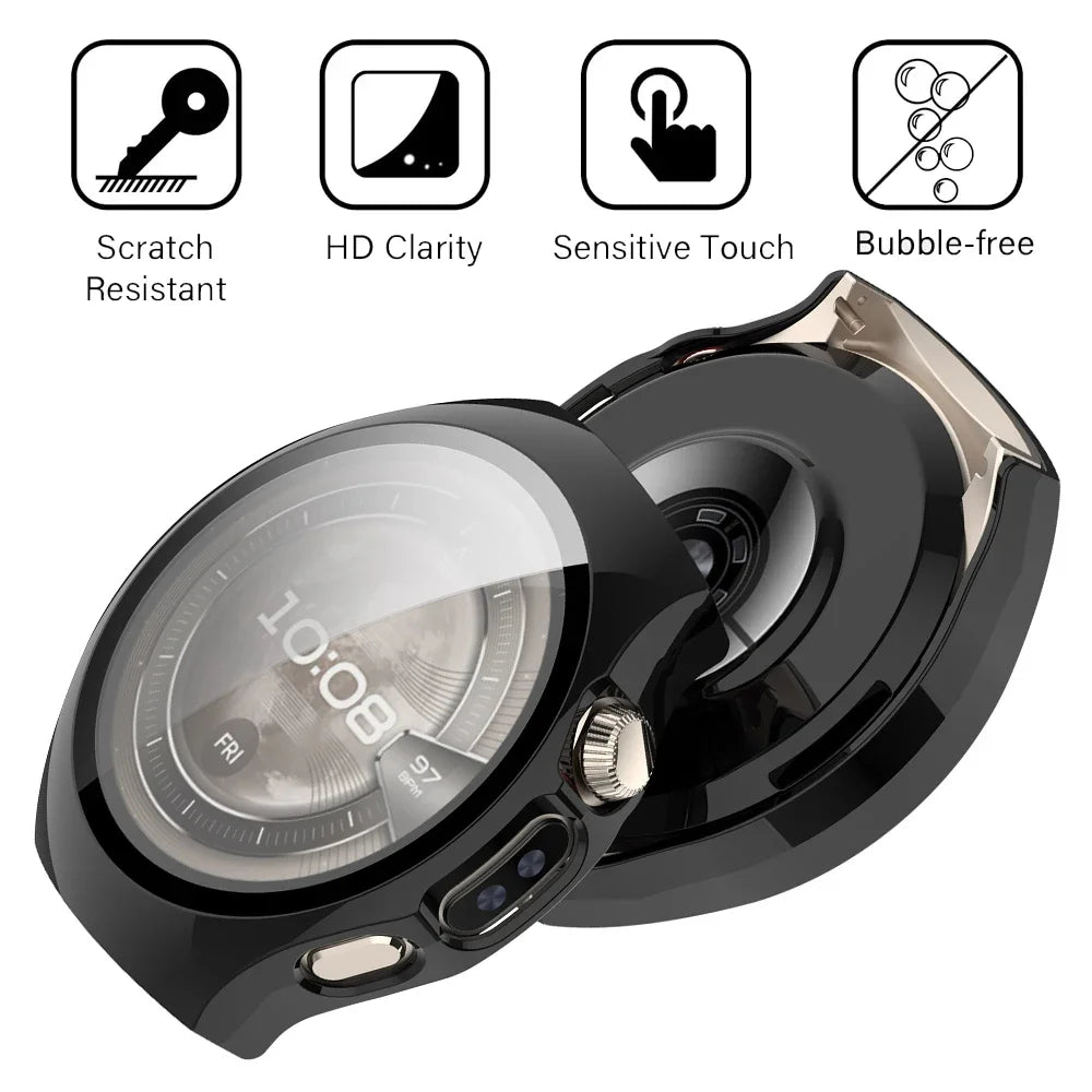 Glass+Case for Huawei Watch 5 42mm 46mm Tempered Glass Screen Protector & PC Protective Bumper for Huawei Watch5 Accessories